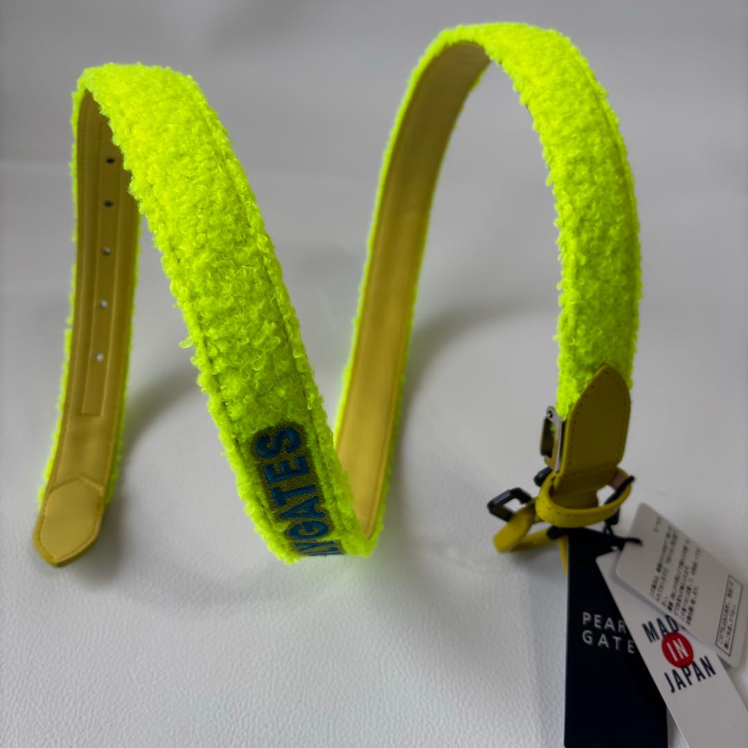 【新品】PEARLY GATES　ゴルフベルト　刺繍ロゴ　イエロー　ユニセックス