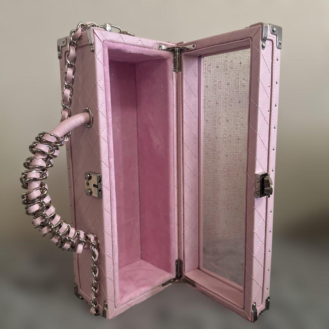 エンジェル ボックス型透明ハンドバッグ（ピンク・ブルー）