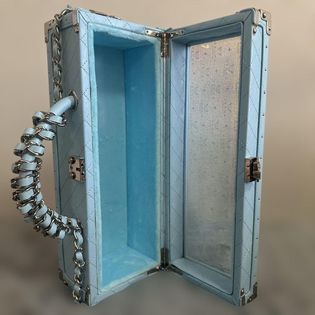 エンジェル ボックス型透明ハンドバッグ（ピンク・ブルー）