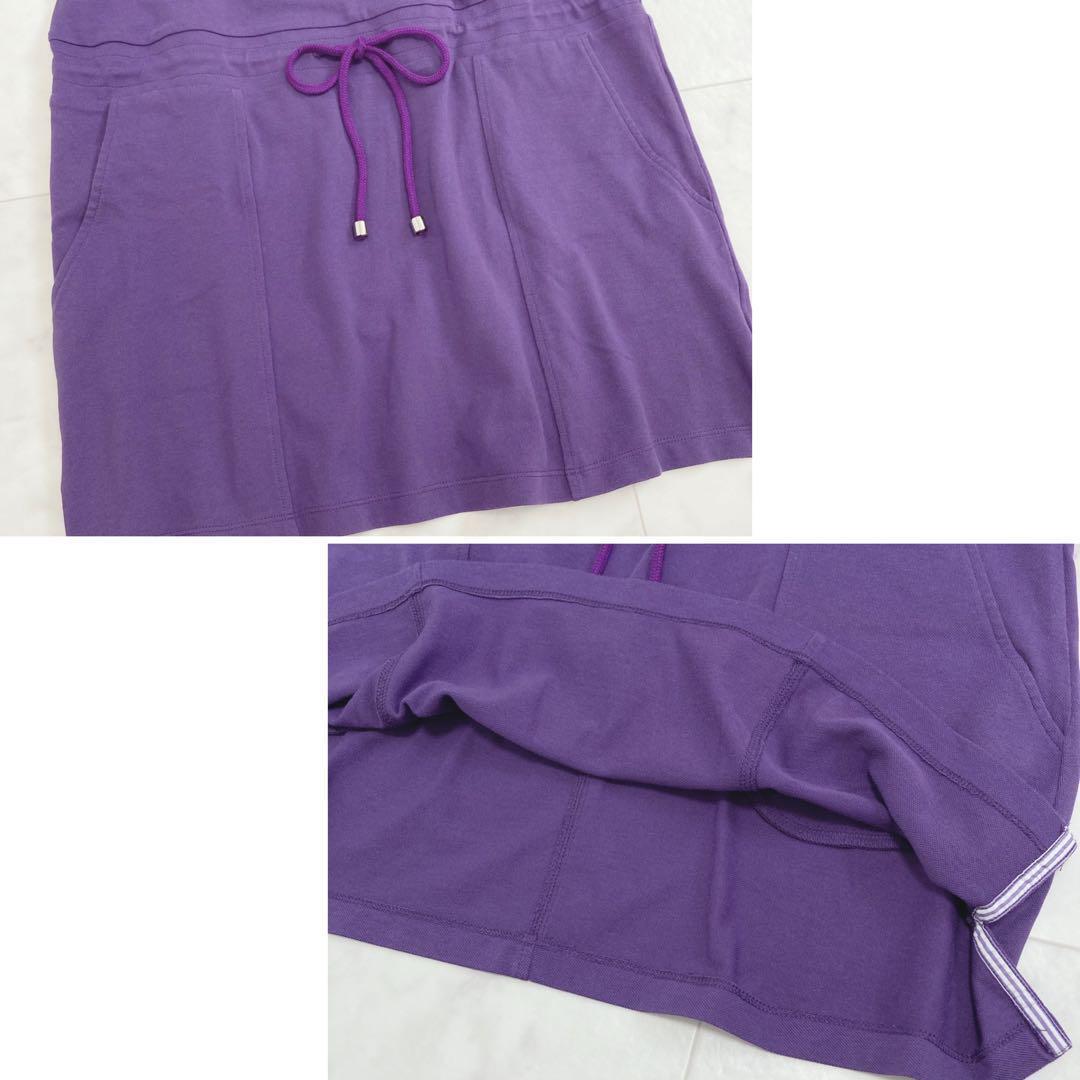 23区 ポロシャツワンピース 刺繍ワッペン 襟ストライプ 大人綺麗めゴルフウェア