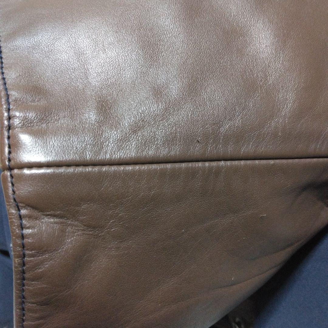 シュガーケーン　SUGAR CANE　レザーヨーク　ダウンベスト　ネイビー XL