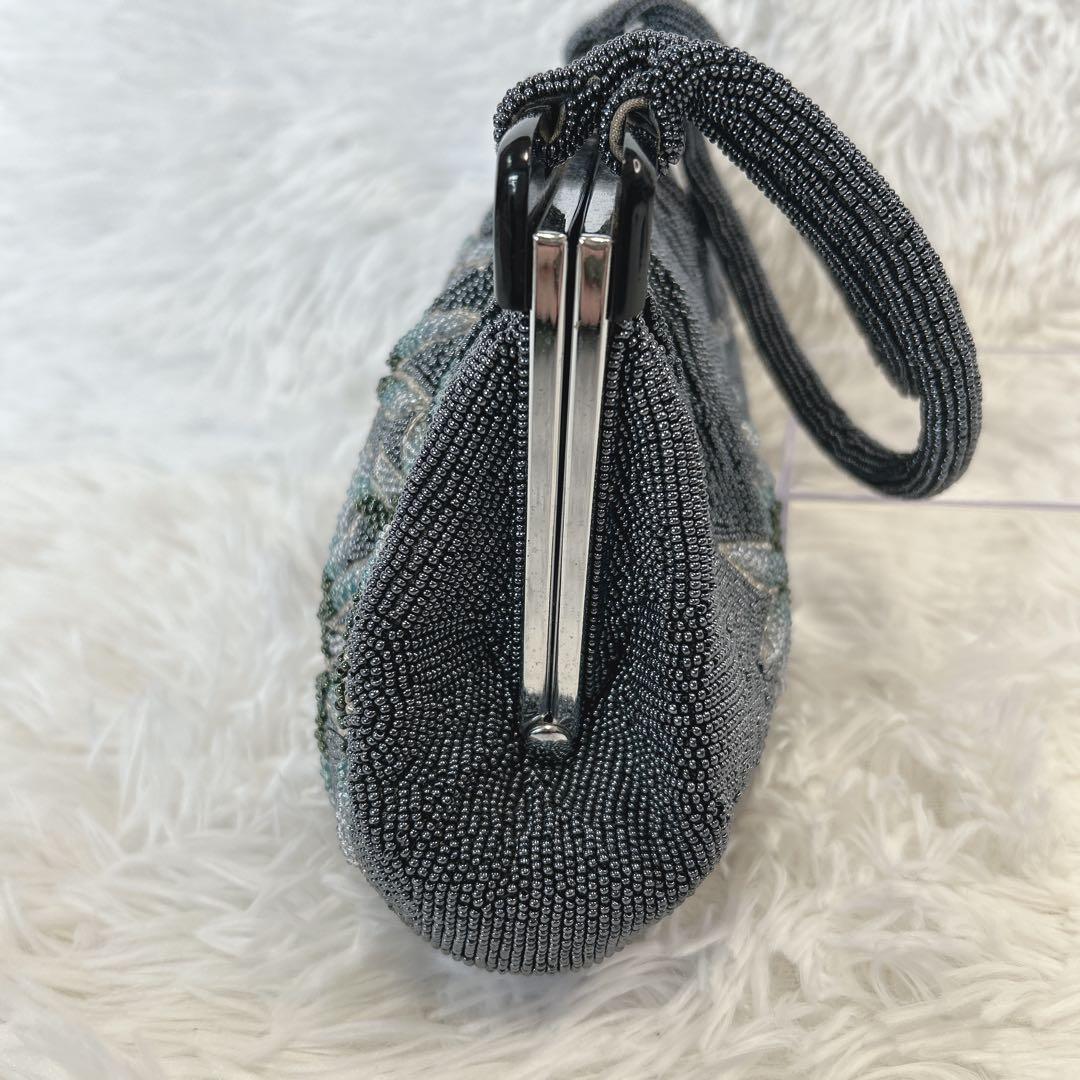 花模様ビーズハンドバッグ フォーマル 稀少 伝統工芸 和装 パーティーバッグ