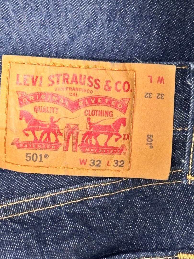 リーバイス 2ND トラッカーJKT M 501 セットアップ 濃紺 W32