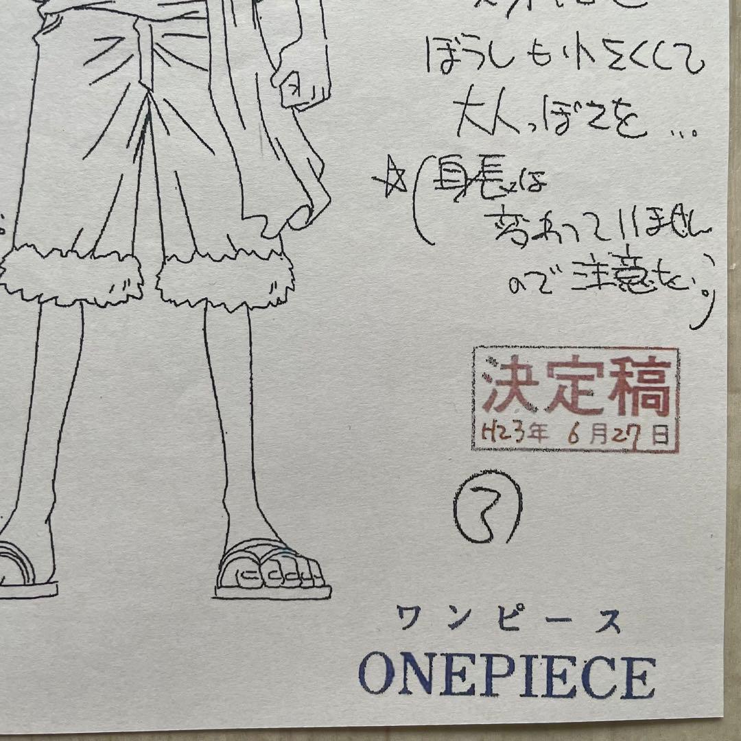 決定稿 1枚 設定資料 モンキー・D・ルフィ シリアス バージョン ver