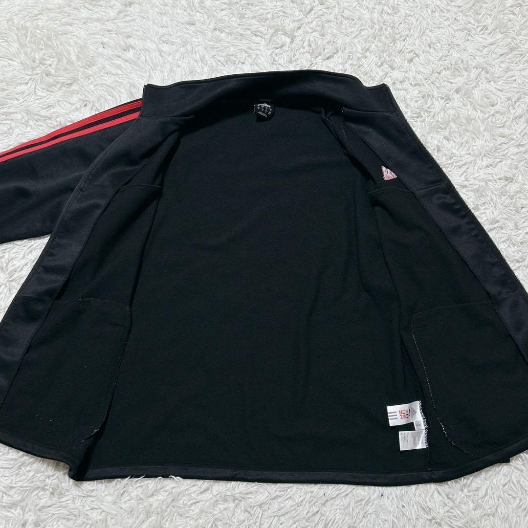 【2512】✨美品✨ adidas ジャージ上下セット　セットアップ　黒　赤