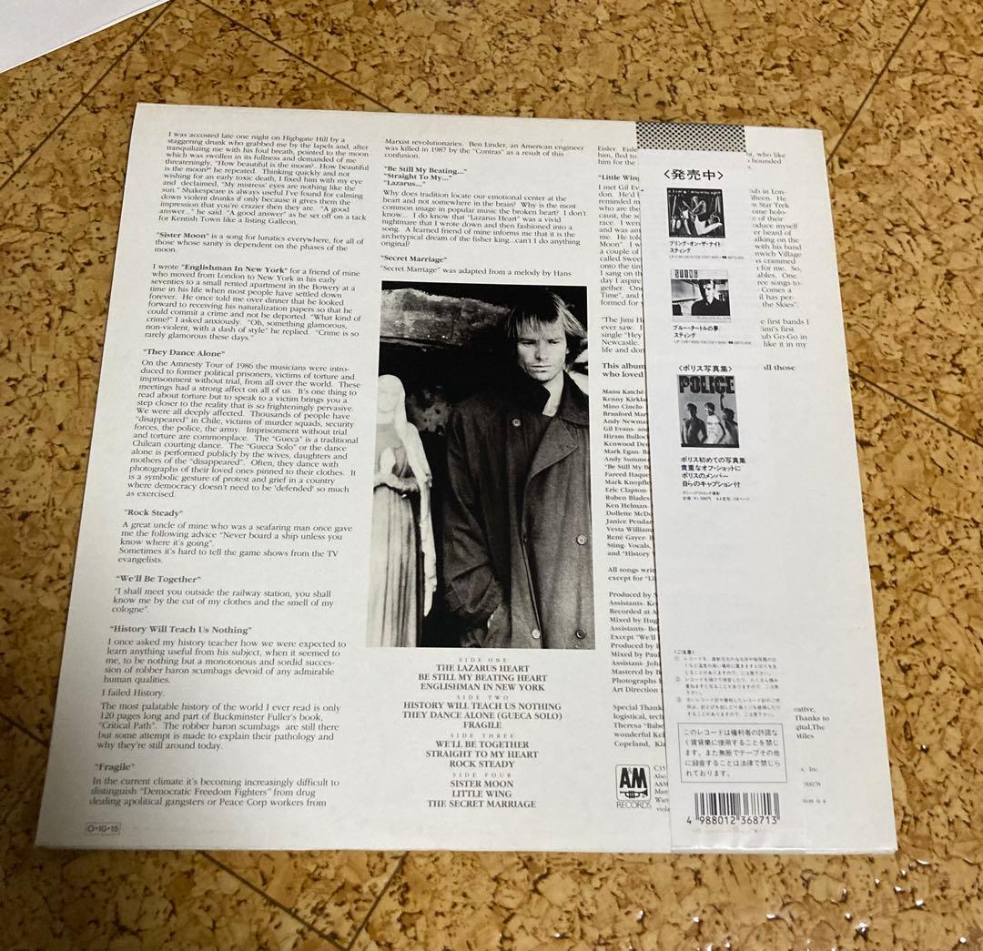 値引き！Sting Nothing Like The Sun 2枚組レコード