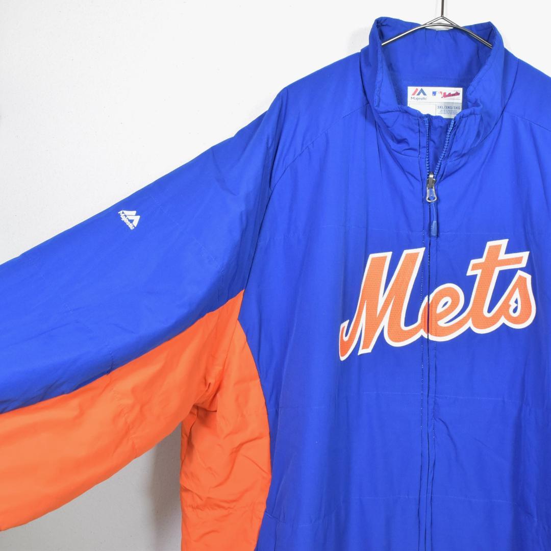 Majestic MLB Mets フルジップジャケット 青 オレンジ