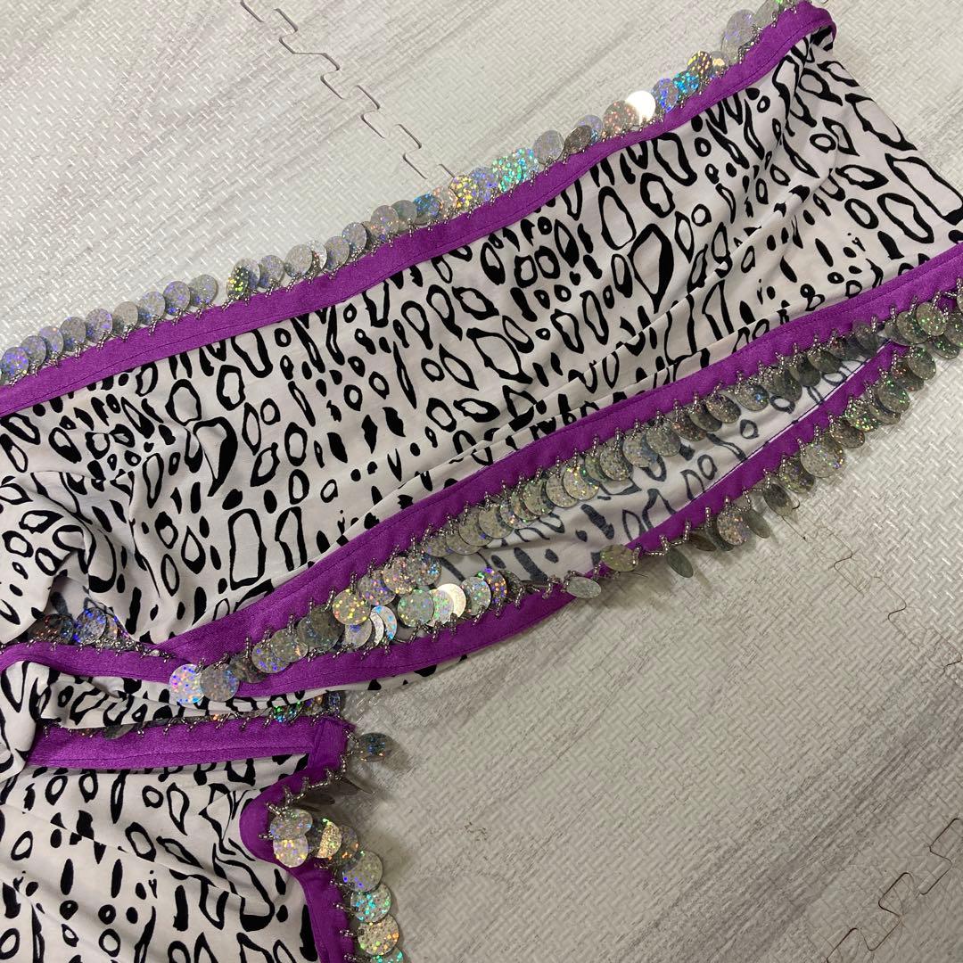 【HANAN】バラディドレス ヒョウ柄 紫