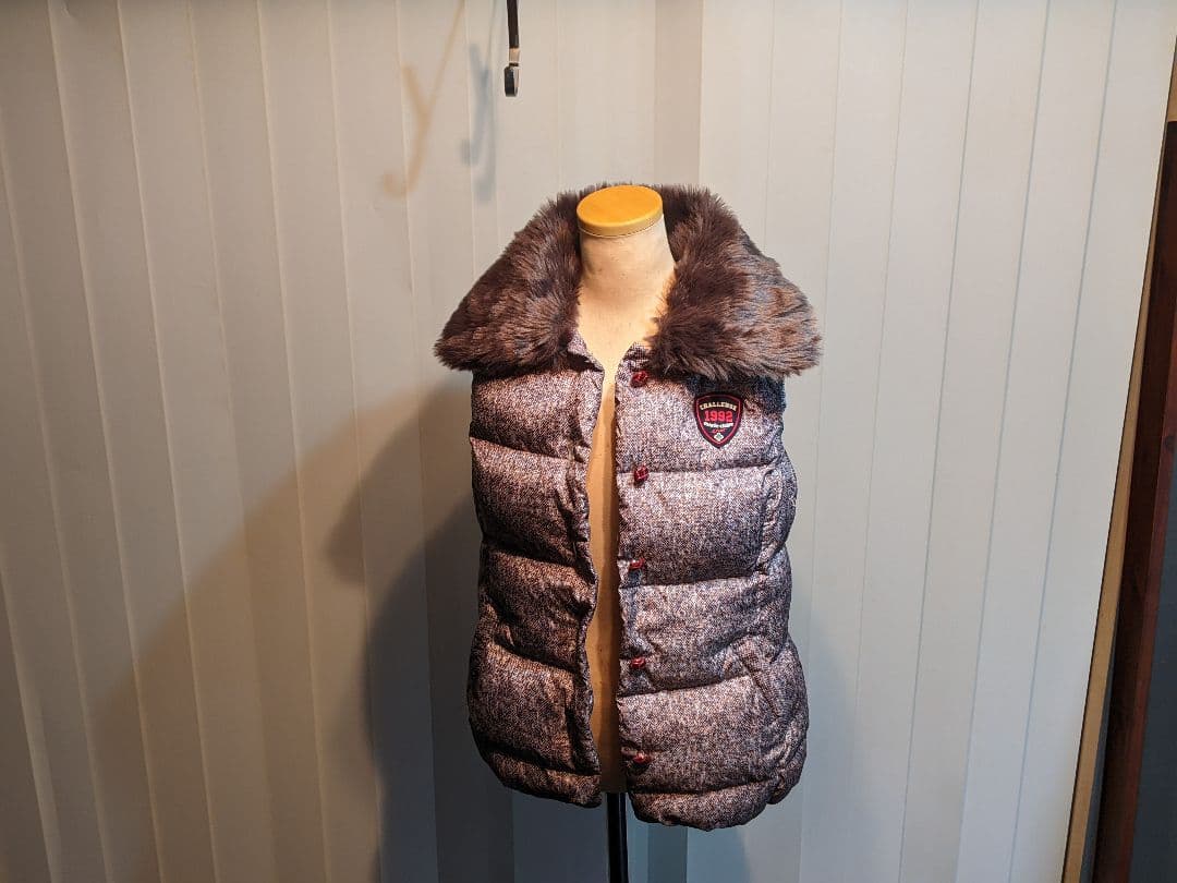 マリクレール　スポーツ　ダウン　ベスト　2way ファー　裏　フリース　　ゴルフ