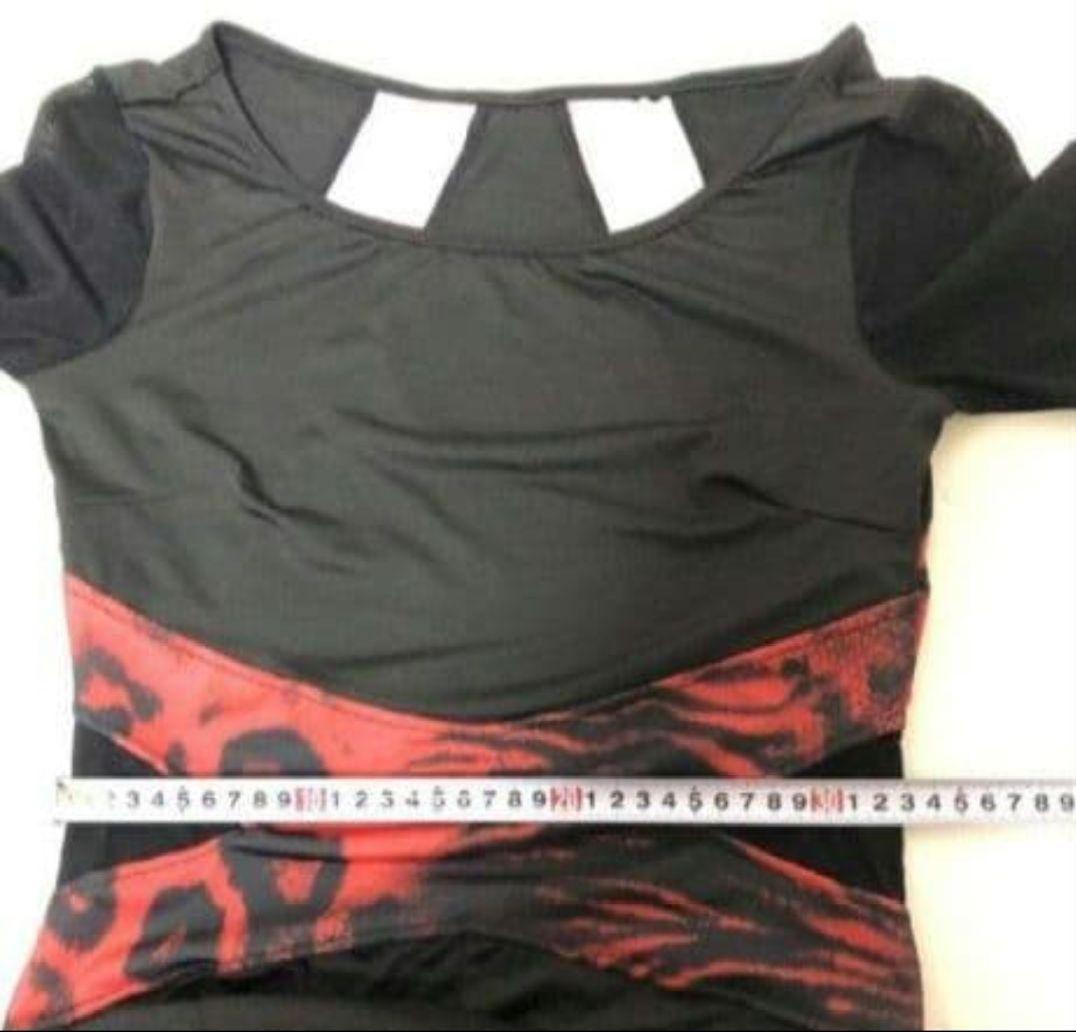 社交ダンスパーティー発表会。新品タグ付きヒョウ柄裾オーガンジー裾ボリュームドレス