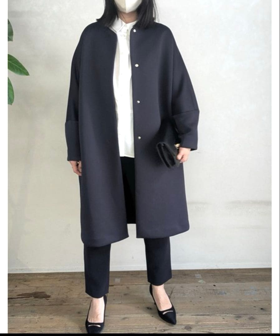 新品　SONO ソーノ ノーカラー スタンダード マシュマロ コート　ヤマダヤ