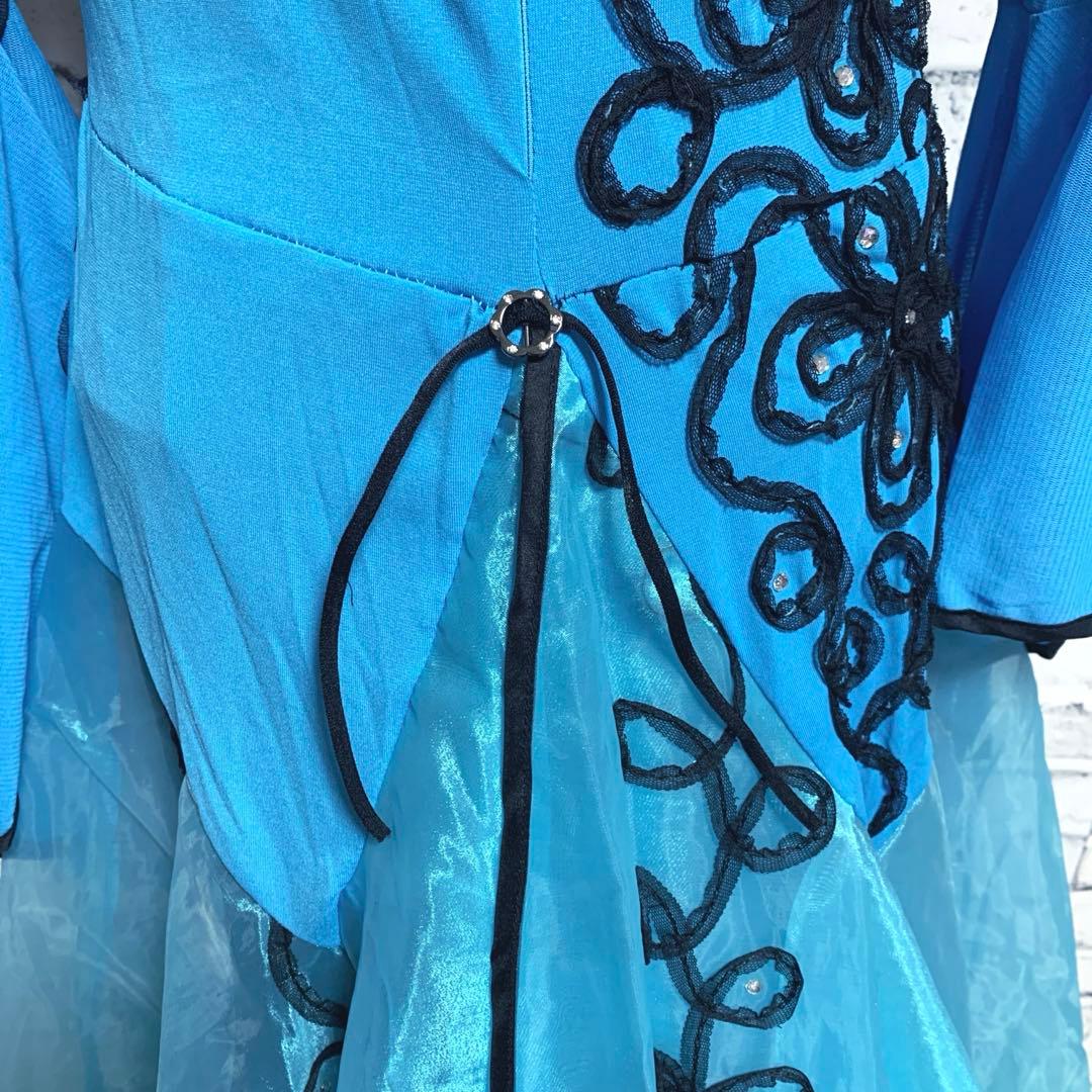 【Leirena】ICHIOKU イチオク　ブルー×ブラック　社交ダンス　ドレス
