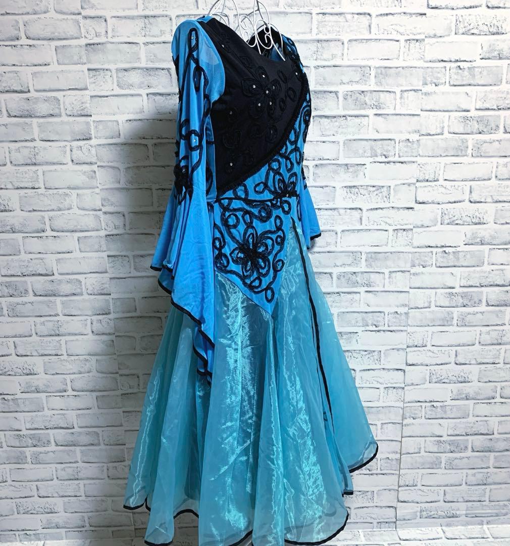 【Leirena】ICHIOKU イチオク　ブルー×ブラック　社交ダンス　ドレス