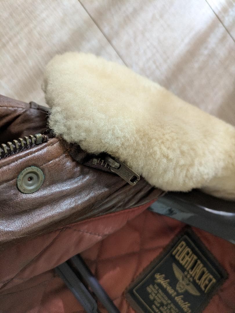 ヴィンテージ レザーフライトジャケット G-1型 羊革ボア 本革 ブラウン M