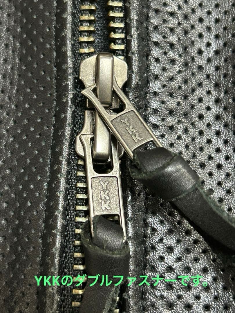 メッシュレザー ライダースジャケット ブラック