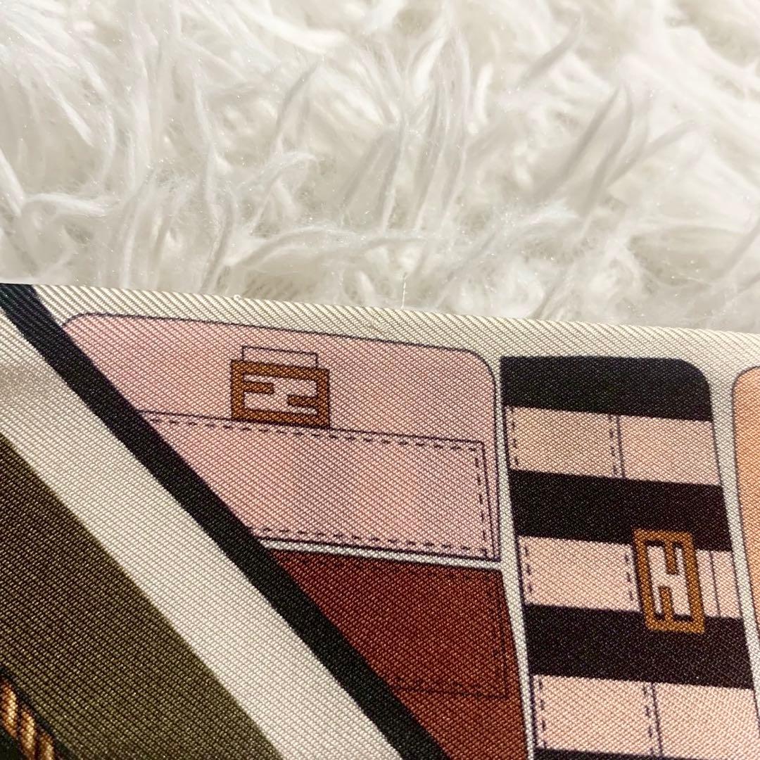 FENDI　フェンディ　マンマバケット柄　ラッピー　リボンスカーフ　ズッカ柄