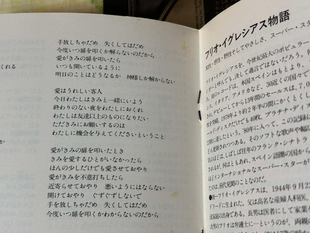 JULIO IGLESIAS フリオイグレシアス 358P-6 金レーベル