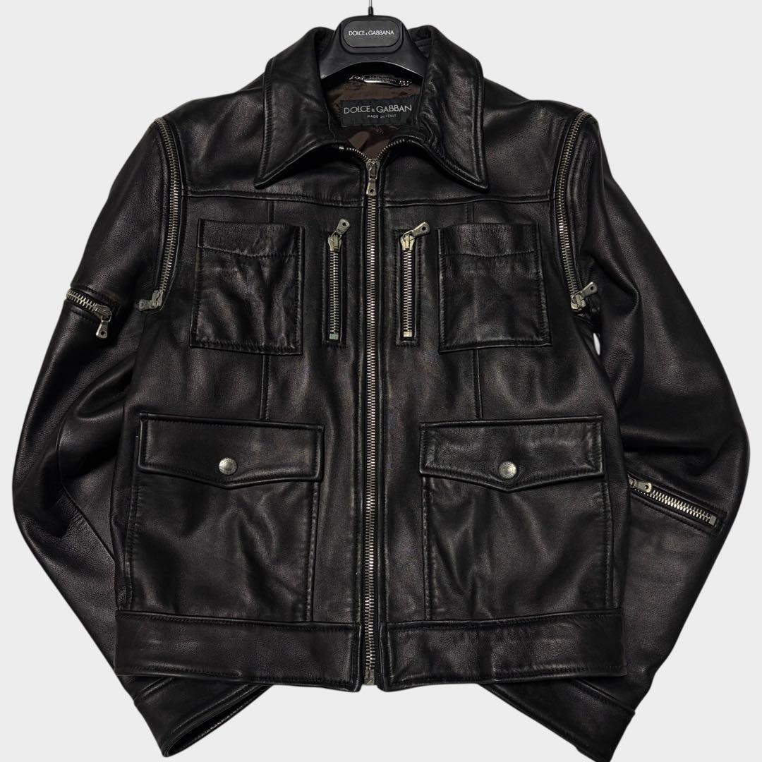 ジャケット・アウター 00's DOLCE&GABBANA Multi Zip Leather 46