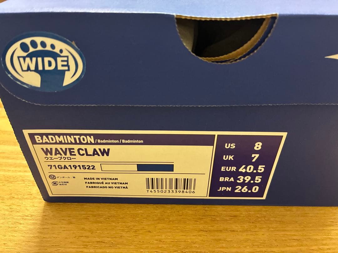 MIZUNOWAVECLAWバドミントンシューズ26.0cmミズノウェーブクロー