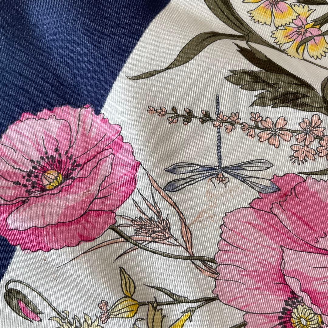 美品 Christian Dior ヴィンテージスカーフ 花柄
