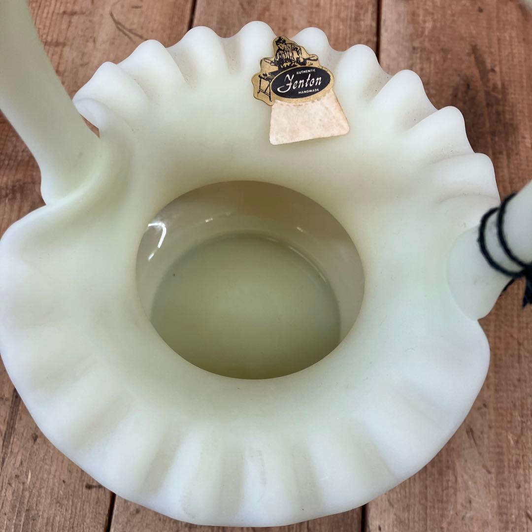 北米 フェントン アートガラス ウランガラス バスケット カゴ 小物入れ 置物