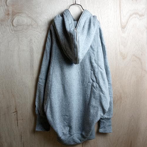 袖フロッキードット スウェットパーカー 裏起毛 フルジップ