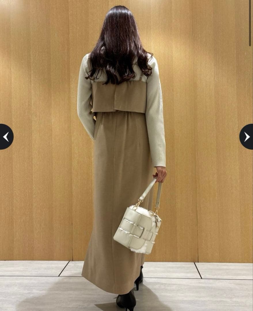 586【新品タグ付】JUSGLITTY NEWレイヤードキャミワンピース