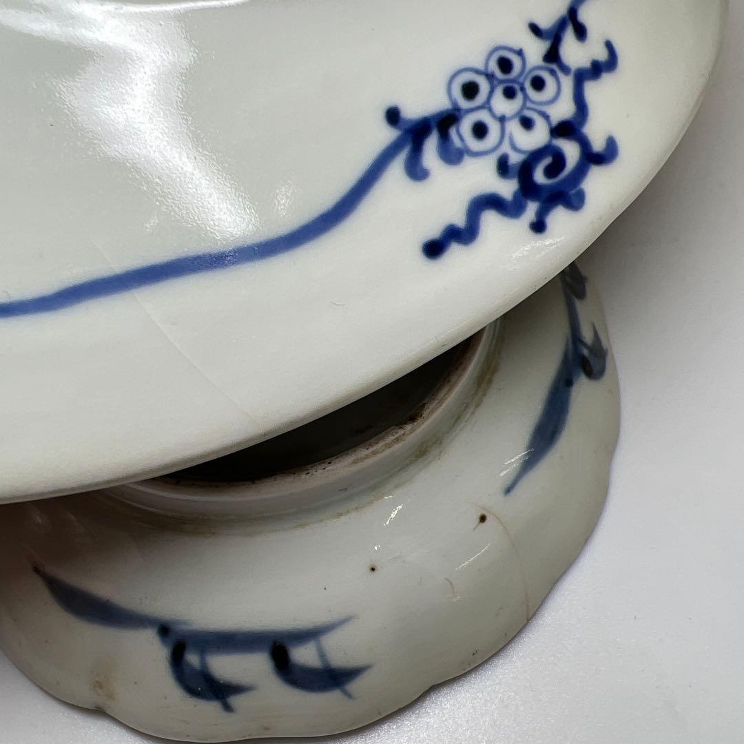 古伊万里　染付皿4枚　幅約9.5~16.5㎝　東Y8-0216④