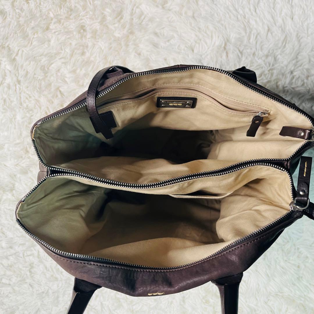 【美品】Zanellato 2way Tote Bag Leather Brw