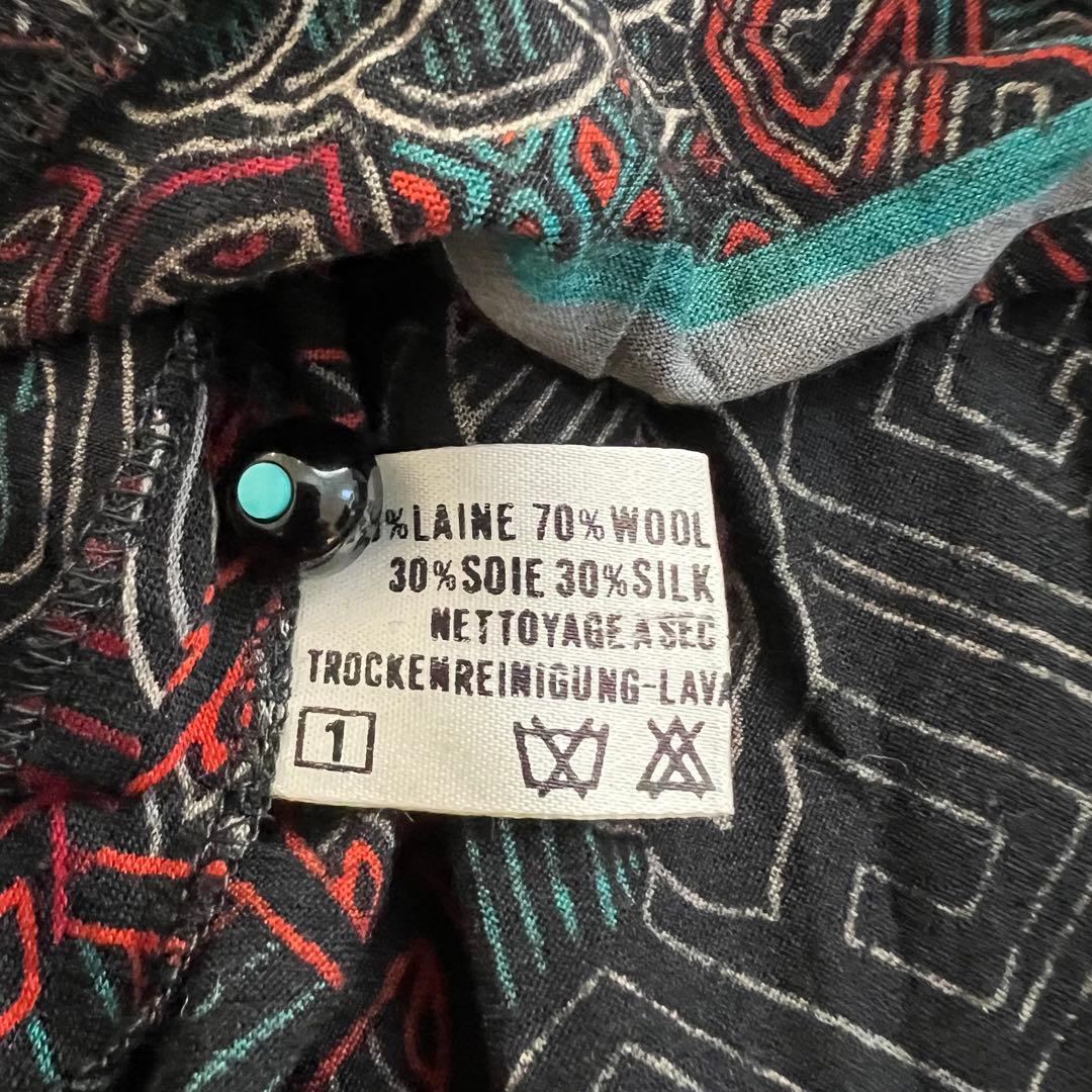 美品　レオナール　長袖ロングワンピース　総柄　ベルト