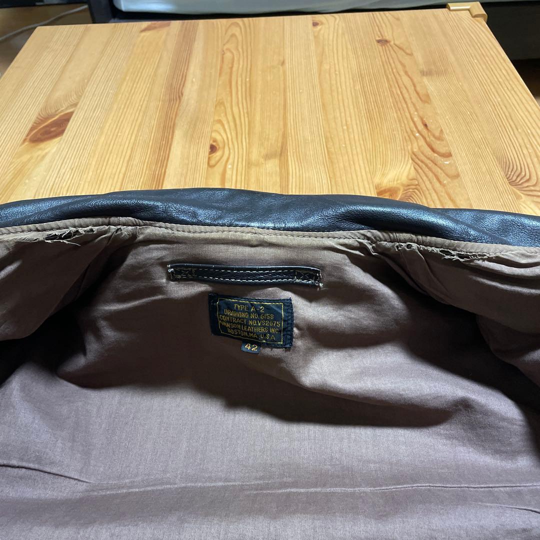 休*k様 VANSON A-2 レザージャケット フライトジャケット　42