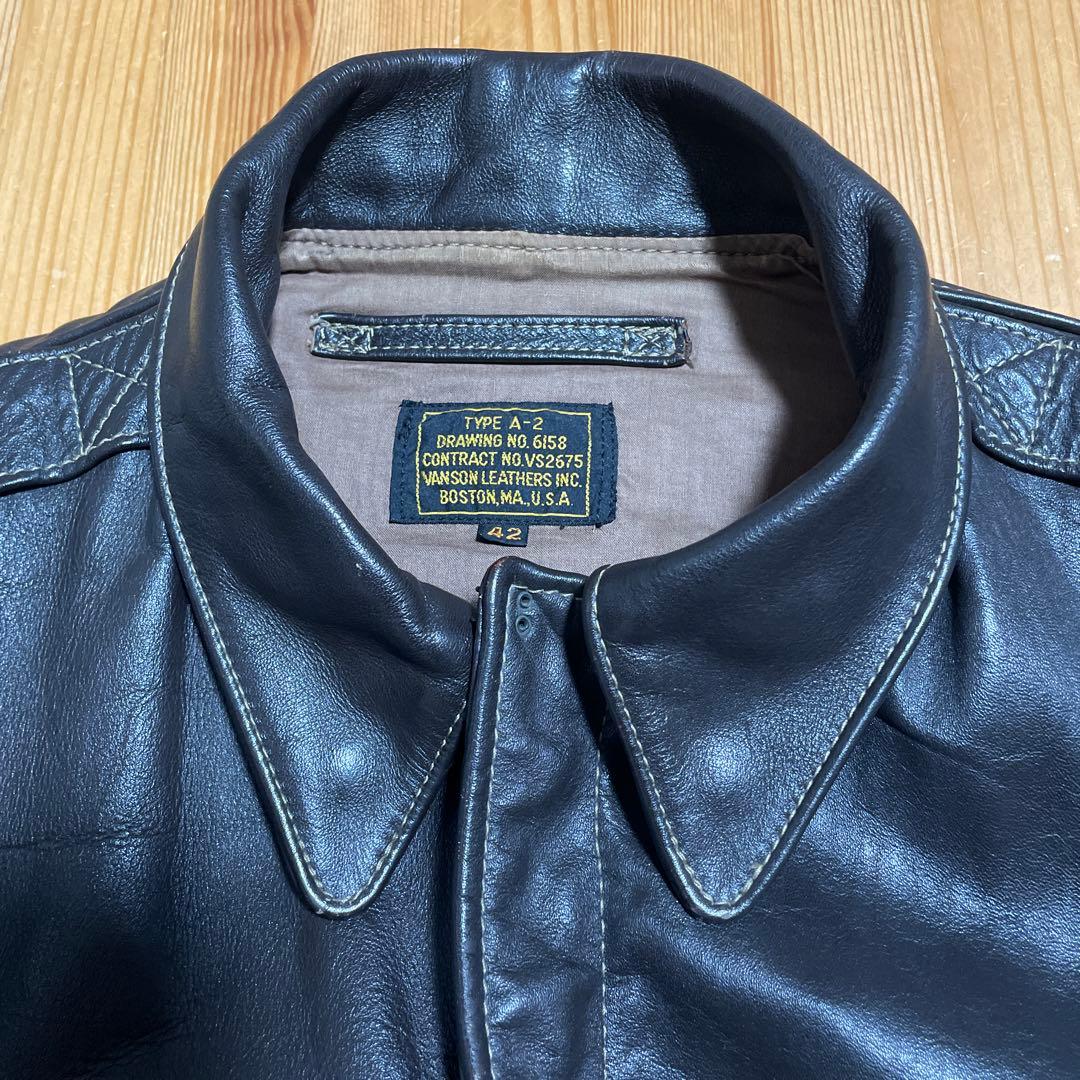 休*k様 VANSON A-2 レザージャケット フライトジャケット　42