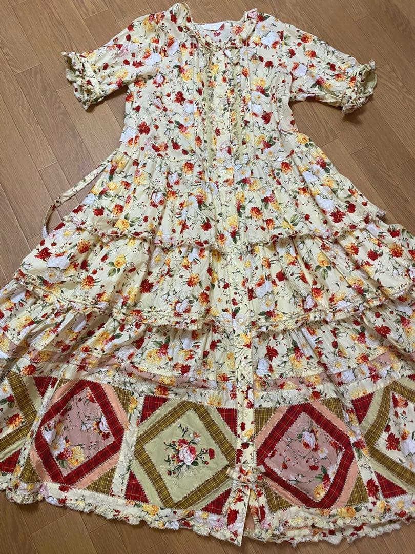 PINKHOUSE ジョセフィーヌプリントパッチワークワンピース