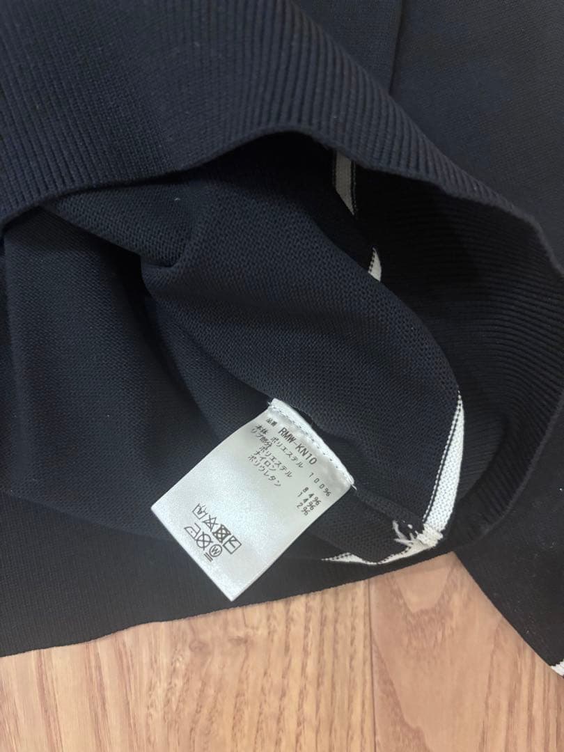 レザレクション　撥水加工WRクルーネックニットプルオーバー　ネイビー