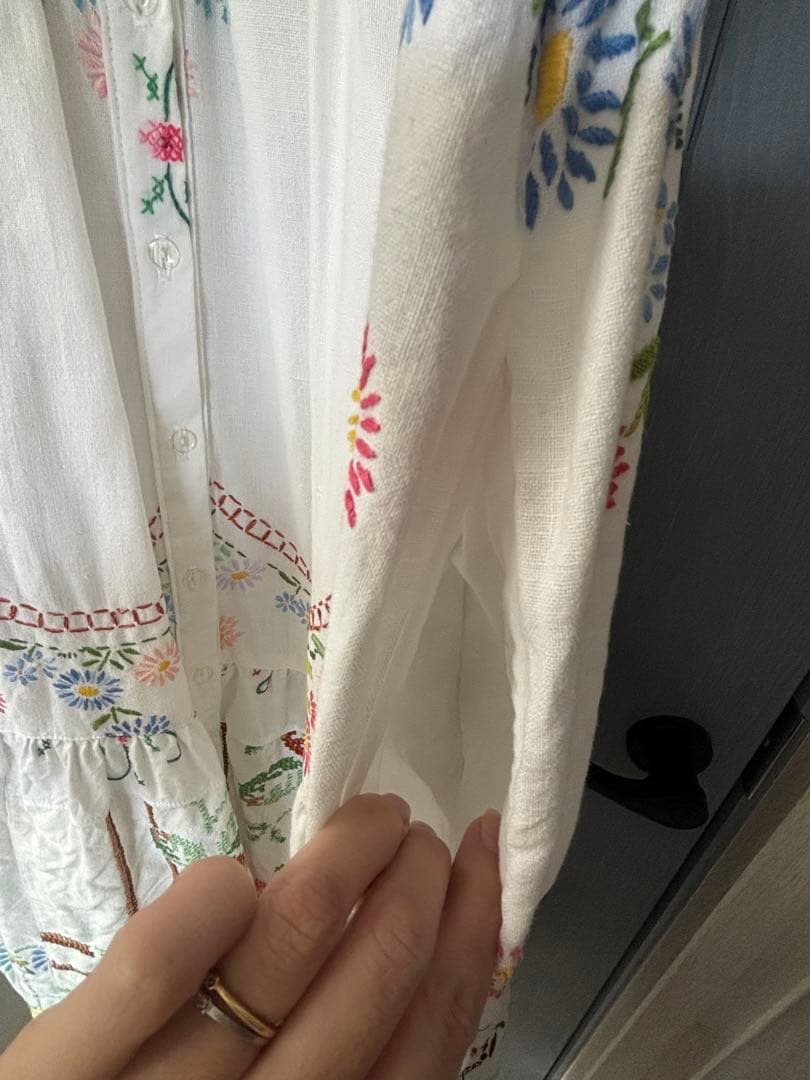 ヴィンテージ刺繍クロス　ワンピース