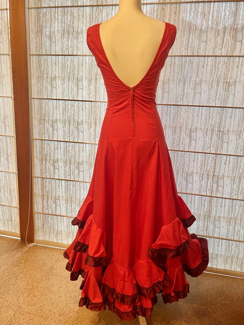 【美品】フラメンコドレス(オレンジ+ボルドー)