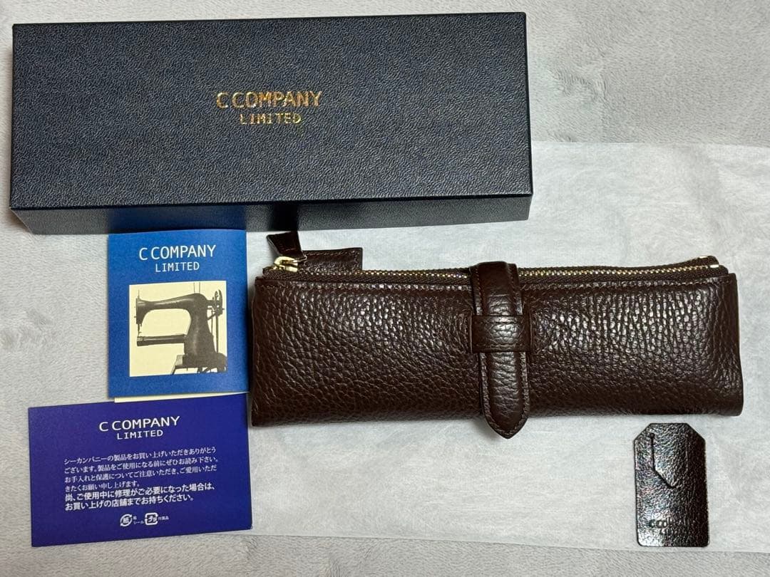 ほぼ未使用 Cカンパニー ルポペンケース ブラウン 本革 C COMPANY
