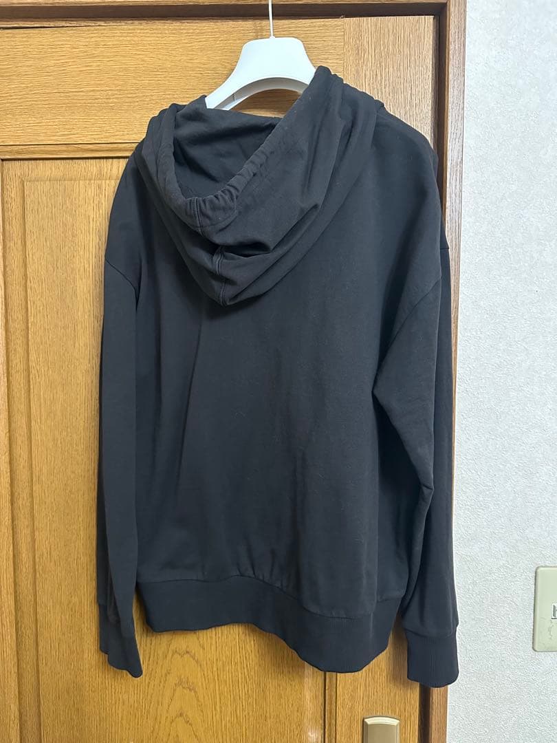 正規品 MONCLER モンクレール ロゴ刺繍 フーディ パーカー 黒 S