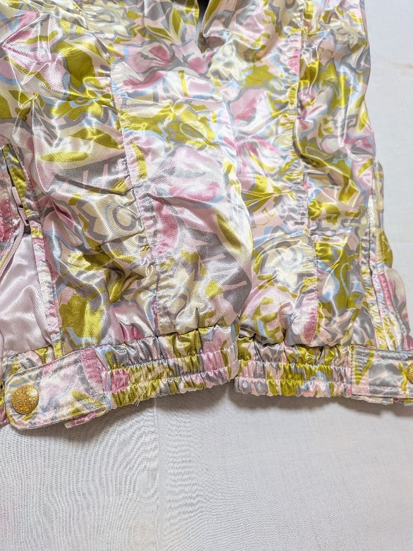 き*ぃ様 ミズノ スキー スノーボードウェア つなぎ ライトピンク花柄 Мサイズ