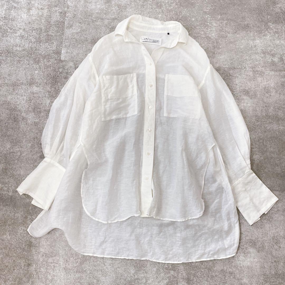 美品 Chaos カオス バンバンブラウス オーバーサイズシャツ リネンコットン