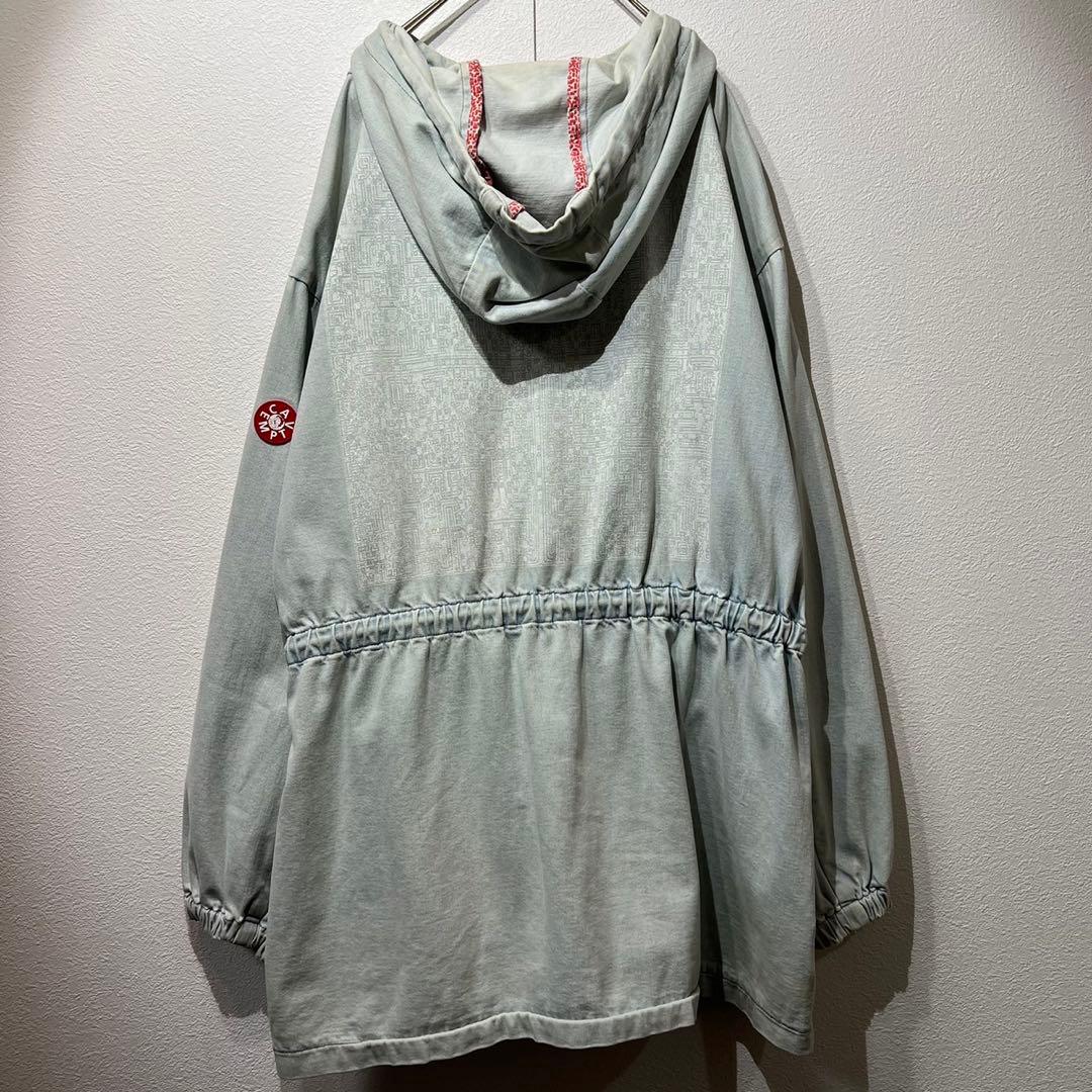 希少 C.E 上質 デニム ロングジャケット ジップパーカー ギャザー 刺繍