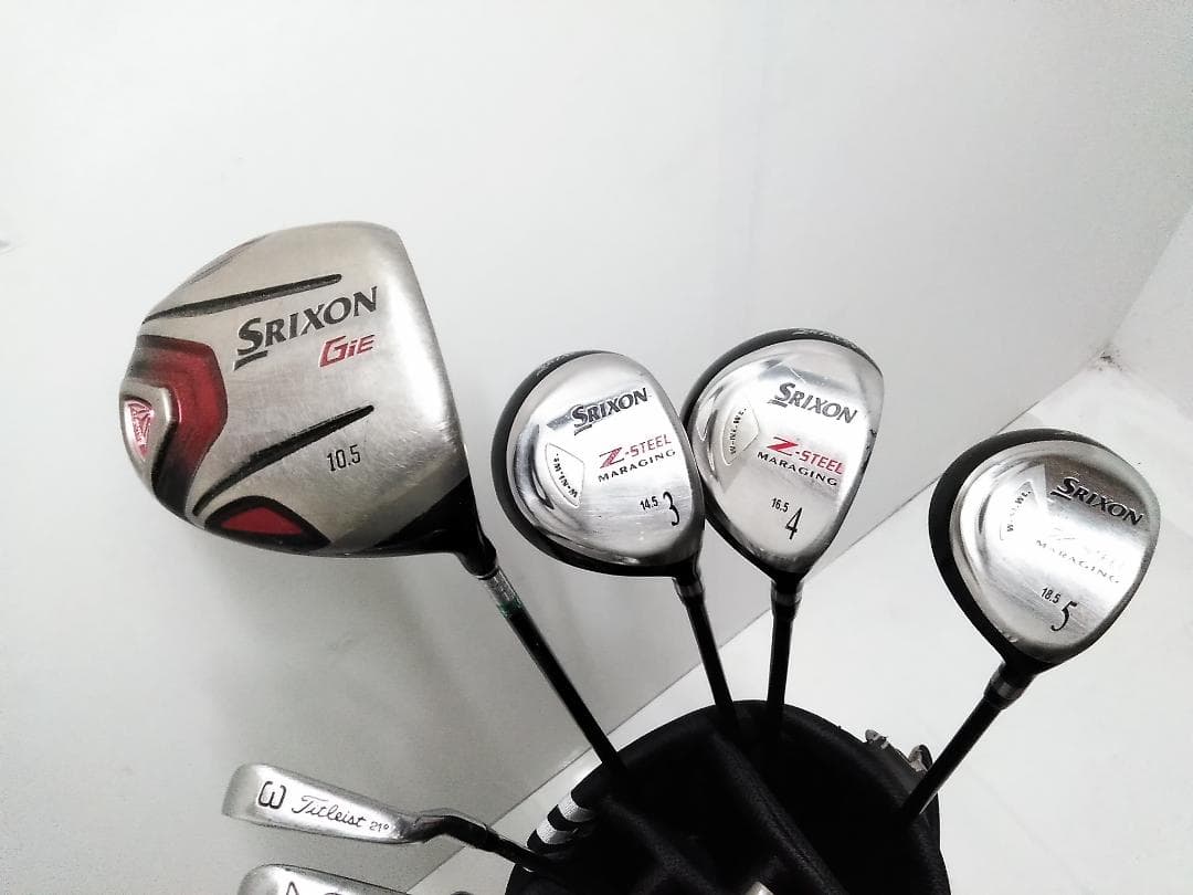 タイトリスト+スリクソン メンズゴルフクラブ14本フルセット キャディバッグ付□