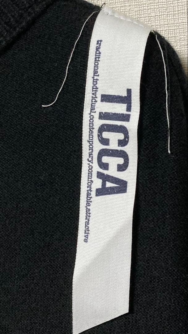 TICCA スタンドネック ロングベスト ブラック