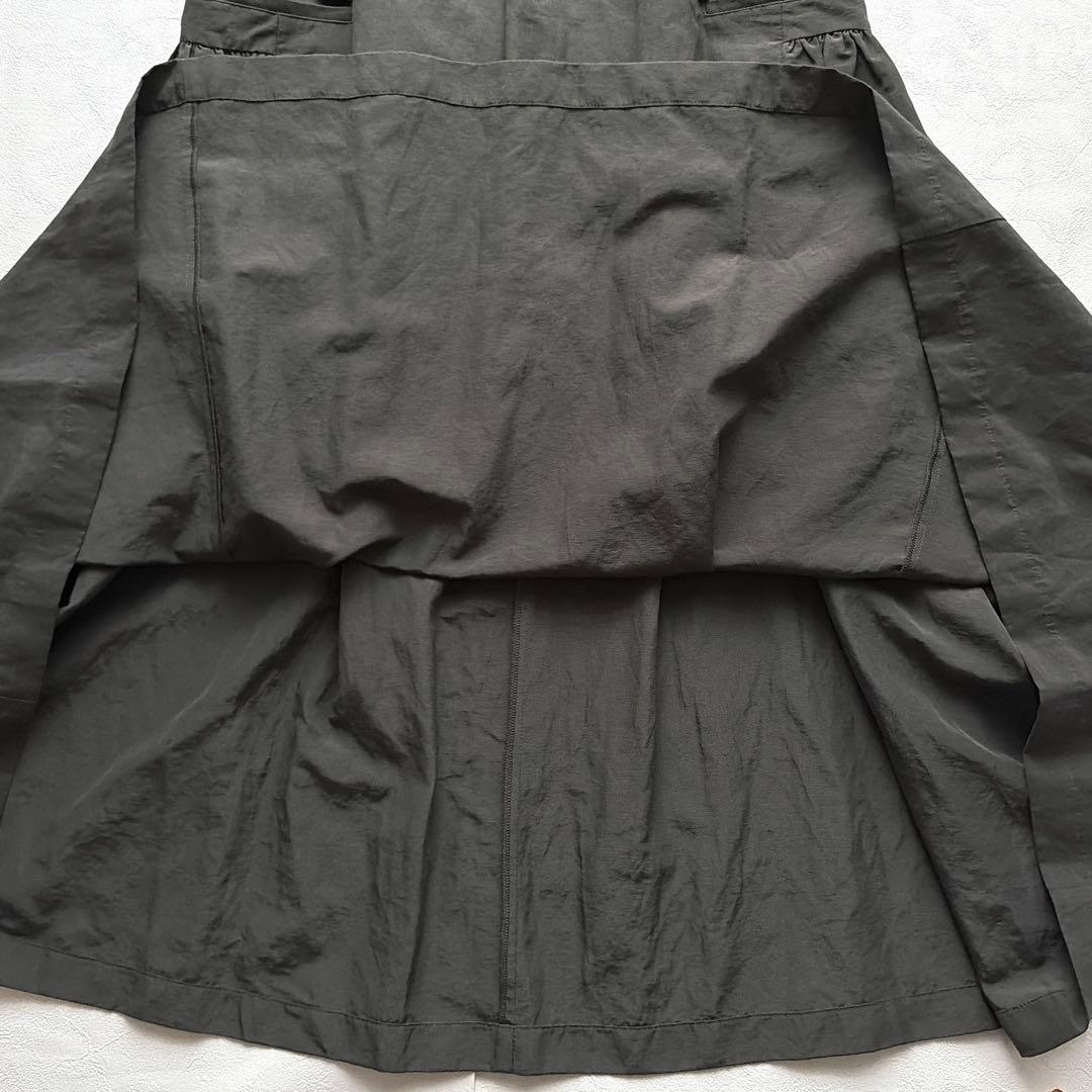 Curensology リネン混 ミックスサロペットワンピース F カーキ