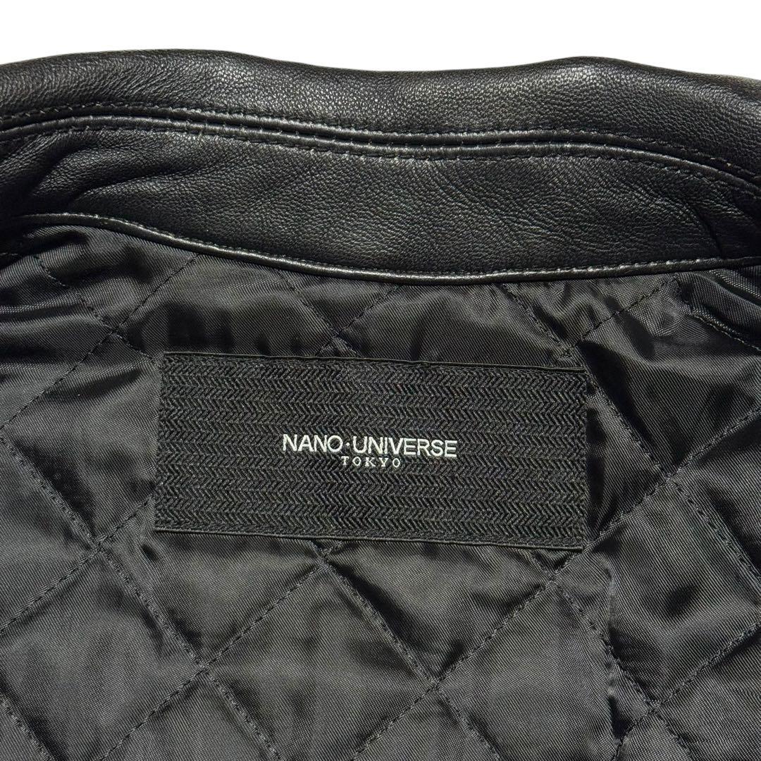 NANO universe ヴィンテージ加工 ライダースジャケット シープレザー