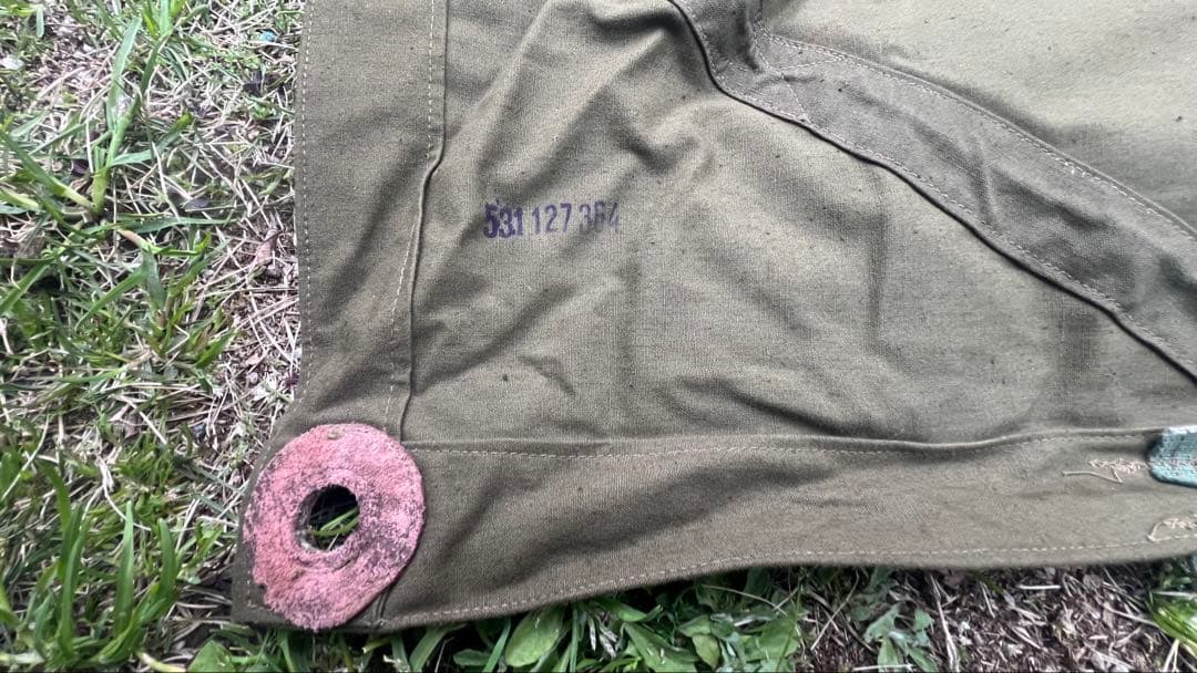 チェコ軍 テントシート 軍幕 オリーブ 無地 1953年製