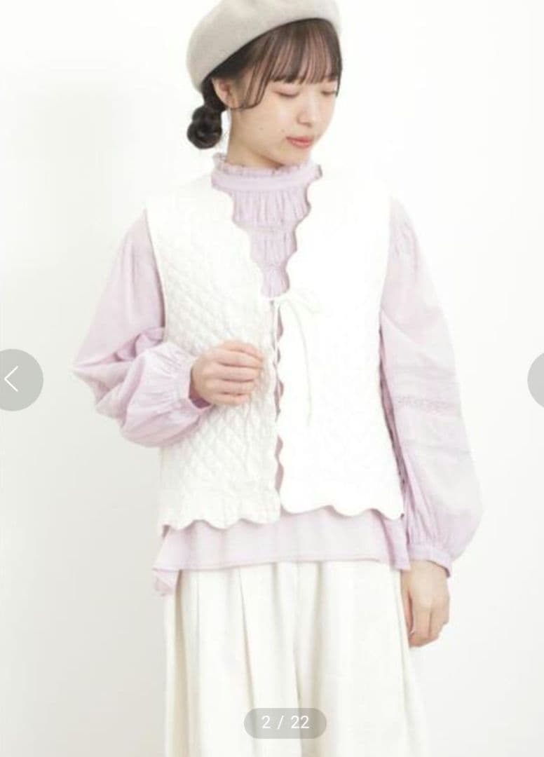 【あまね音子  2点おまとめ】サマンサモスモス 花刺繍キルトベスト