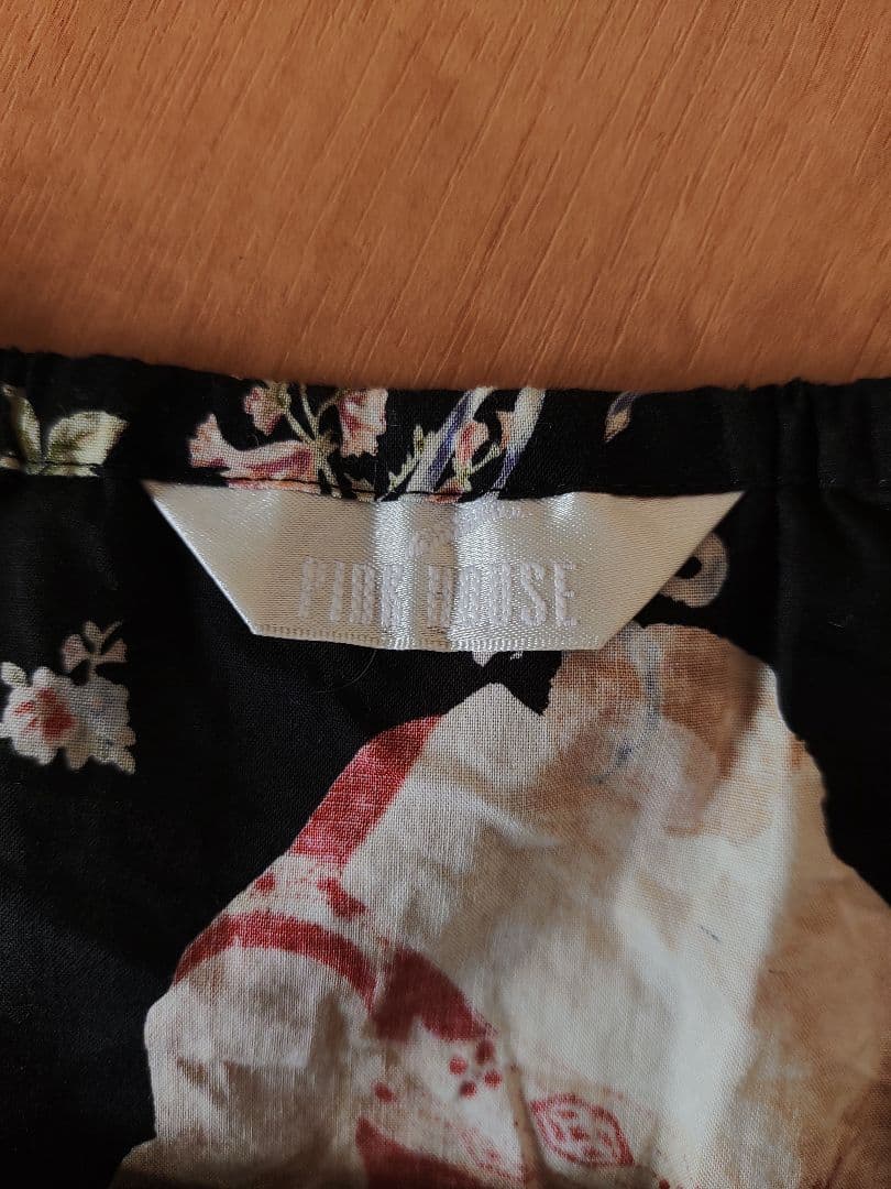 未使用　ピンクハウス　アルザスラパン　うさぎ　チュニックブラウス　ギンガム　黒白