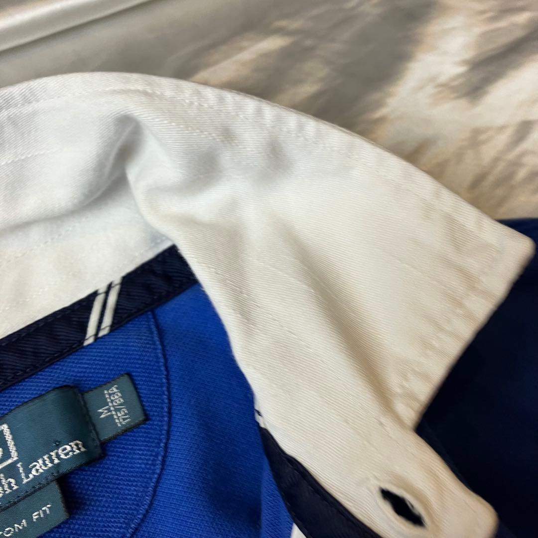 ポロ　ラルフローレン　ラガーシャツ M 青