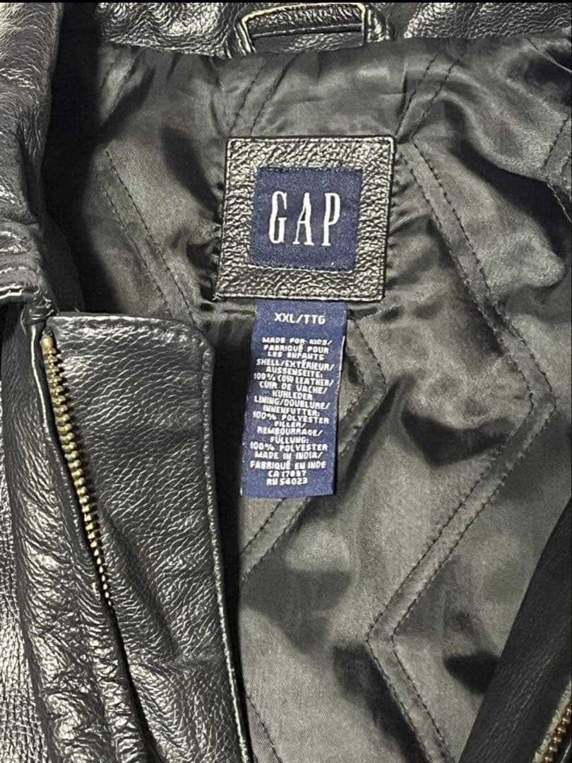 90s OLD GAP オールドギャップ レザージャケット 短丈 黒